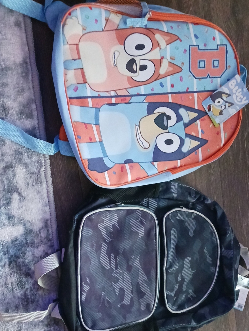 2 × Boys Backpack Bluey / Camouflage
